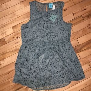 light teal  sheer baby doll top with dots